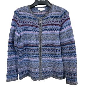 Northern Reflections women’s knit cardigan zippered colorful size‎ SP crew neck